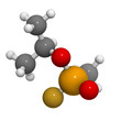 Sarin nerve agent, molecular model. Sarin is a chemical weapon,