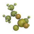 Sarin nerve agent, molecular model. Sarin is a chemical weapon,