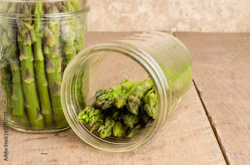 Photo: Jars of asparagus being canned Jars of asparagus being canned