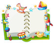 Vector: A book with many toys A book with many toys