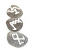 Fortune telling  with symbols on stones isolated on white