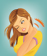 Woman suffering from neck ache