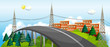 A curve road in the city