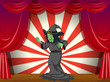 Vector: A witch standing at the stage A witch standing at the stage
