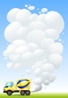 Vector: A cement truck with smoke A cement truck with smoke