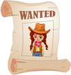 Vector: A poster of a wanted cowgirl A poster of a wanted cowgirl