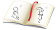 Vector: A notebook with a drawing of a sunny season A notebook with a drawing of a sunny season
