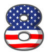 Vektor: A number eight figure with the USA symbols A number eight figure with the USA symbols