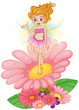 Vector: A fairy standing above the flower A fairy standing above the flower