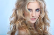 Photo: whiteheaded young woman with beautiful blue eyes whiteheaded young woman with beautiful blue eyes