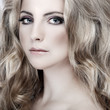 Photo: whiteheaded young woman with beautiful blue eyes whiteheaded young woman with beautiful blue eyes