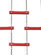 Chain ladder hanging on the white background