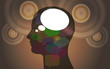 Speech bubble with abstract background
