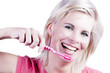 Foto: Attractive blonde girl with tooth care. Attractive blonde girl with tooth care.