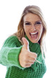 Girl with thumbs up sign