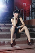 Foto: sexy woman on steps sexy woman on steps