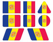 Vektor: set of buttons with flag of Andorra set of buttons with flag of Andorra