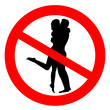 No Kissing Road Sign.