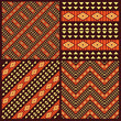 Set of tribal african seamless patterns