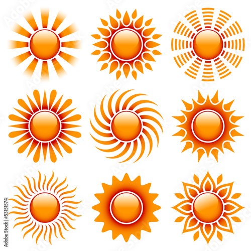 Vector: Sun Icons Orange/Red Sun Icons Orange/Red