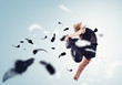 Young girl floating