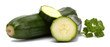 Cut fresh vegetable zucchini isolated on white background