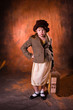 girl with an old suitcase