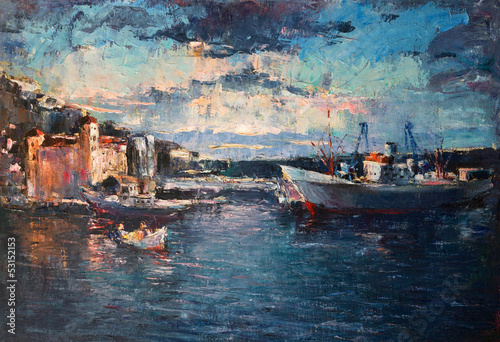 Photo: Sunset Over the Port on Black Sea Sunset Over the Port on Black Sea