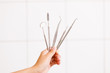 Photo: Set of metal dental equipment Set of metal dental equipment