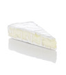 Brie cheese slice on white background