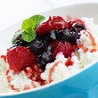 Photo: Cottage cheese with raspberries and blueberries Cottage cheese with raspberries and blueberries