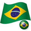 Flag of Brazil with ball vector