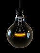glowing light on  black background
