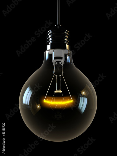 Illustration: glowing light on black background glowing light on black background
