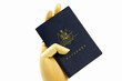 australian passport and hand