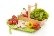 Still life with assortment vegetables