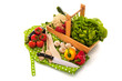 Still life with assortment vegetables and knife