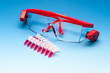 PCR samples and protective glasses