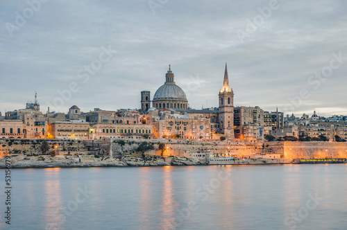 Photo: Valletta seafront skyline view, Malta Valletta seafront skyline view, Malta