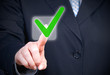 Illustration: Businesswoman with Checkbox Businesswoman with Checkbox