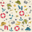 Vector: Summer vacation holiday seamless pattern Summer vacation holiday seamless pattern