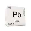Illustration: Cube of Lead - element of the periodic table Cube of Lead - element of the periodic table