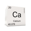 Illustration: Cube of Calcium - element of the periodic table Cube of Calcium - element of the periodic table