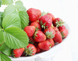 strawberries on white