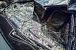 smashed windscreen