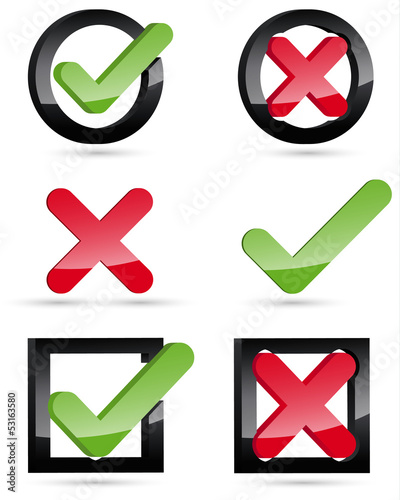 Vector: 3D Keuz Haken Icons Set 3D Keuz Haken Icons Set