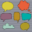 Set of hand drawn speech and thought bubbles.