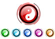 ying yang vector glossy web icon set