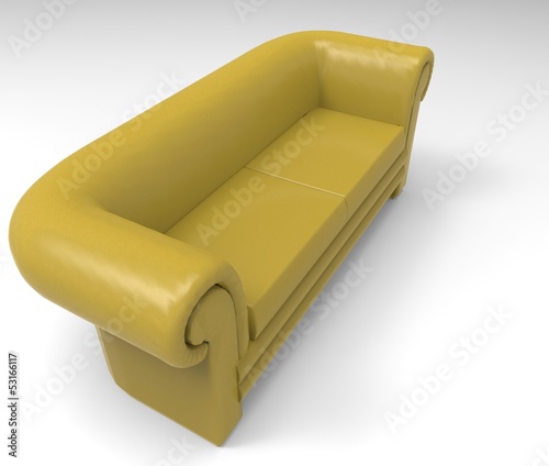 Illustration: Modern sofa isolated on white background Modern sofa isolated on white background