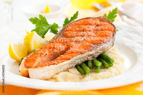 Photo: salmon with vegetables salmon with vegetables
